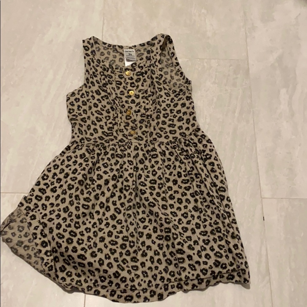 Carters 3t leopard button front dress